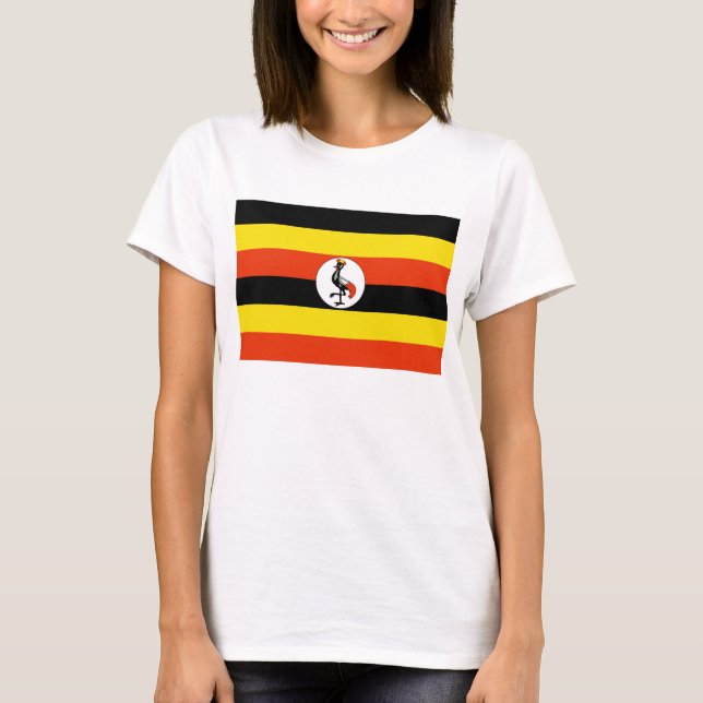 Uganda Flagga x Karta T-Shirt (Framsida)