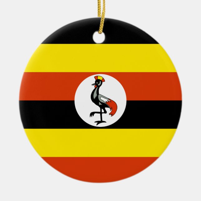 Uganda flaggaprydnad julgransprydnad keramik (Framsidan)