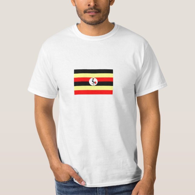 Uganda flaggaT-tröja Tee Shirt (Framsida)
