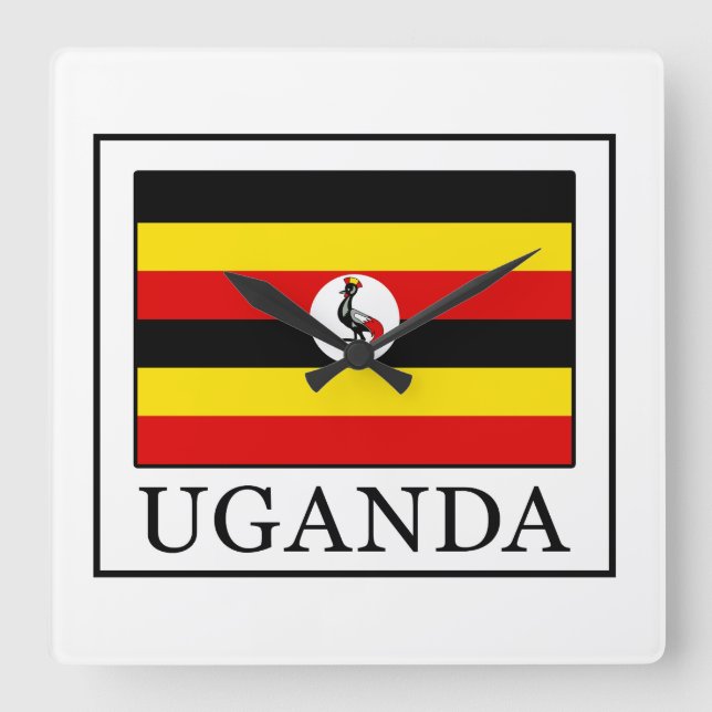 Uganda Fyrkantig Klocka (Framsida)