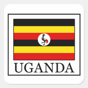 Uganda Fyrkantigt Klistermärke