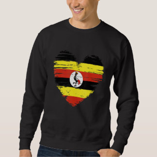 Uganda Heart Ugandas Flagga Pridet Uganda Lång Ärmad Tröja