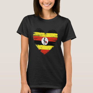 Uganda Heart Ugandas Flagga Pridet Uganda T Shirt