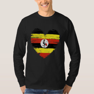 Uganda Heart Ugandas Flagga Pridet Uganda T Shirt