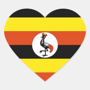 UGANDA HJÄRTFORMAT KLISTERMÄRKE
