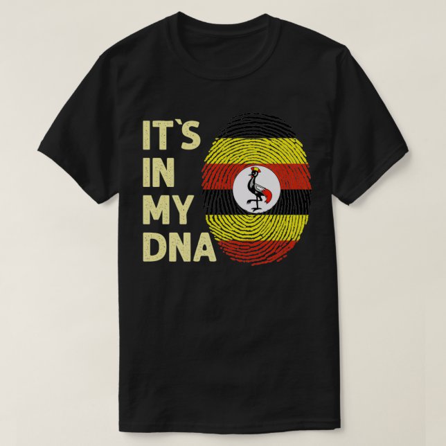 Uganda i mitt DNA ugandiska Flagga Team Uganda med T Shirt (Design framsida)