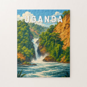 Uganda Illustration Resa Konst Vintage Pussel
