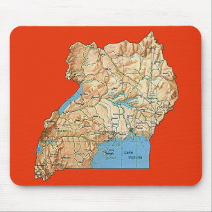 Uganda karta Mousepad Musmatta