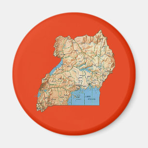 Uganda kartamagnet magnet