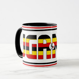 Uganda National Flagga Patriotic Coffee Mugg