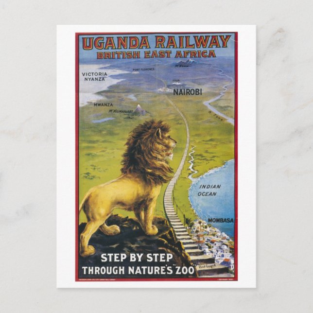 Uganda Railway, British Öster Afrika Vykort (Framsida)