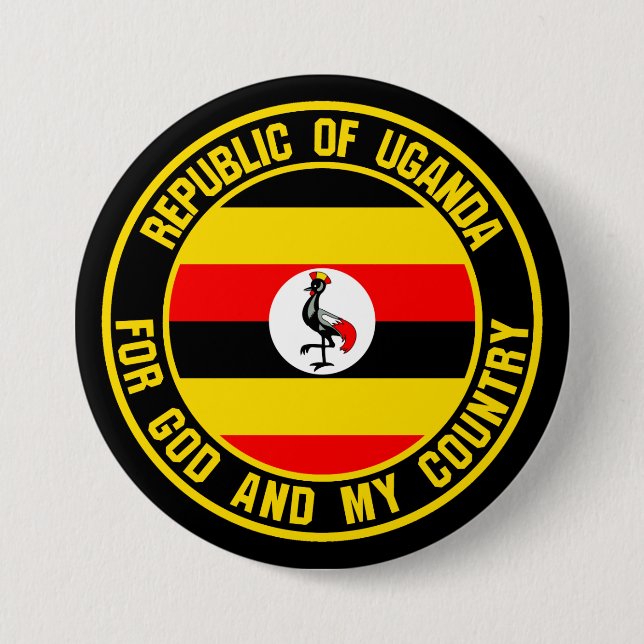 Uganda Round Emblem Knapp (Framsida)