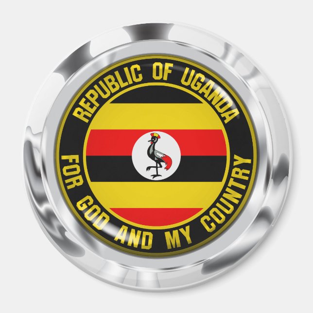 Uganda Round Emblem Magnet (Framsidan)