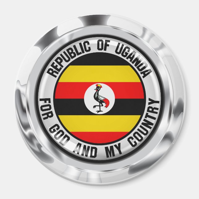 Uganda Round Emblem Magnet (Framsidan)