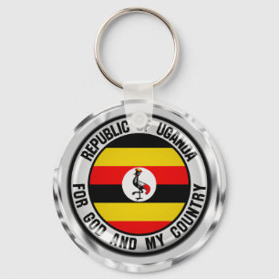 Uganda Round Emblem Nyckelring