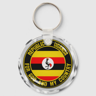 Uganda Round Emblem Nyckelring