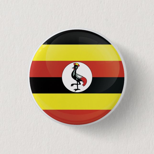 Uganda Round Icon Flagga Knapp (Framsida)