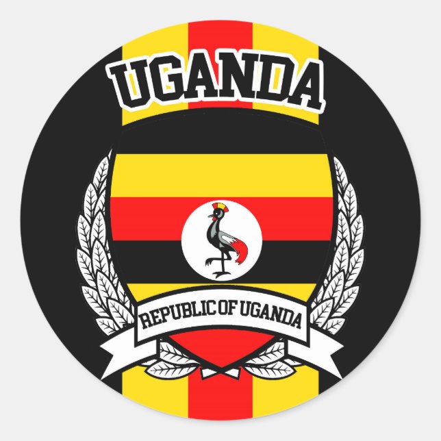 Uganda Runt Klistermärke (Framsida)