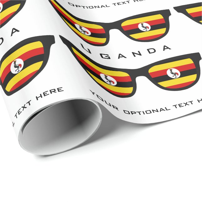 Uganda Shades anpassningsbar text och färg present Presentpapper (Rullad Hörn)