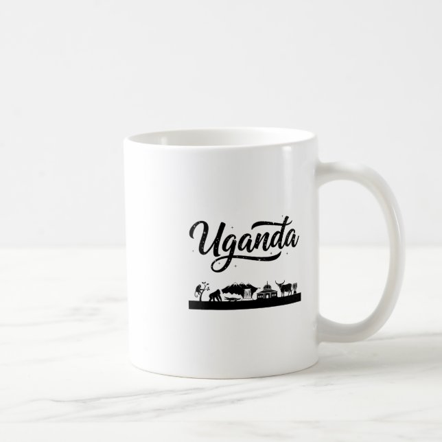 Uganda Siluett Resa Semester Outfitter  Kaffemugg (Höger)