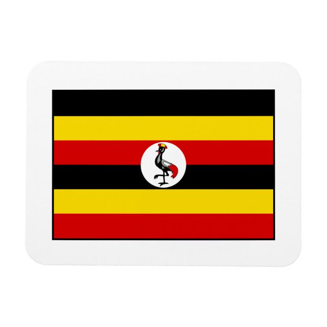 Uganda - Uganda Flagga Magnet (Horisontell)