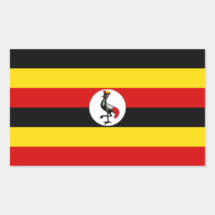 Uganda/Uganda Flagga Rektangulärt Klistermärke