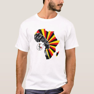Uganda Ugandan Flagga Afrika Karta Etniskt arv Bla T Shirt