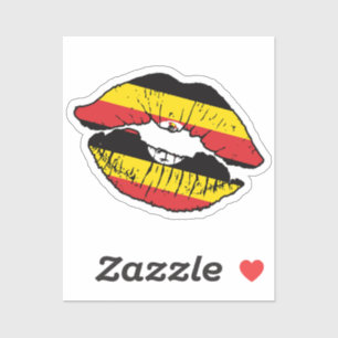 Uganda Ugandan Lipstick Kärlek Flagga Klistermärken