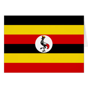 Uganda - ugandisk flagga hälsningskort