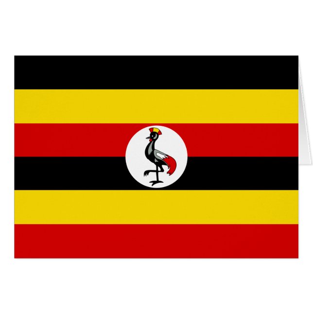Uganda - ugandisk flagga hälsningskort (Framsidan Horizontal)