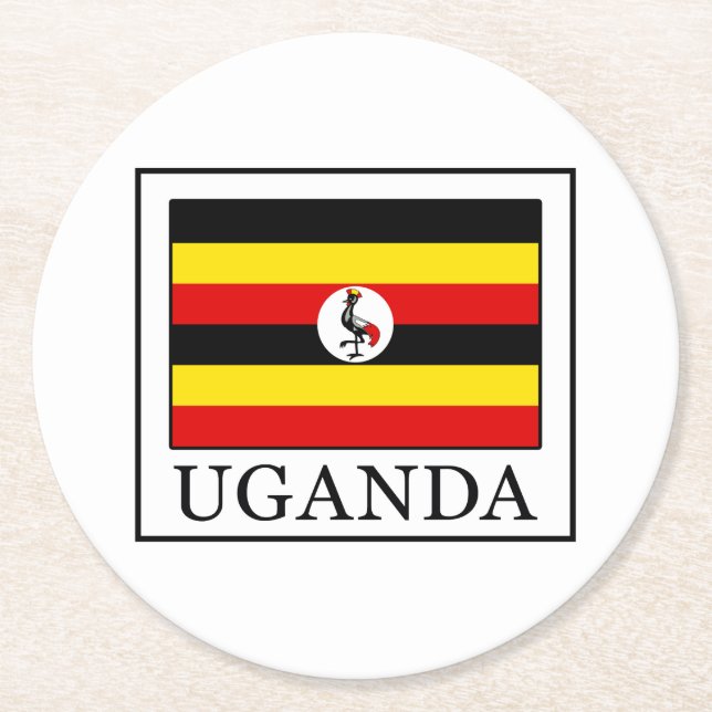 Uganda Underlägg Papper Rund (Framsidan)