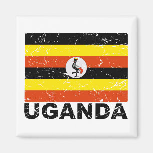Uganda Vintage Flagga Magnet