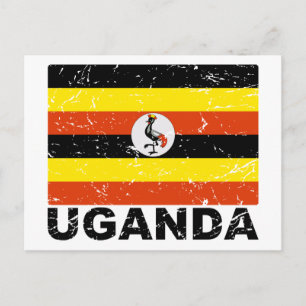 Uganda Vintage Flagga Vykort
