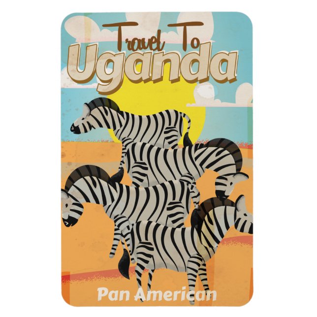 Uganda Vintage Resemappelsaffisch Magnet (Vertikal)