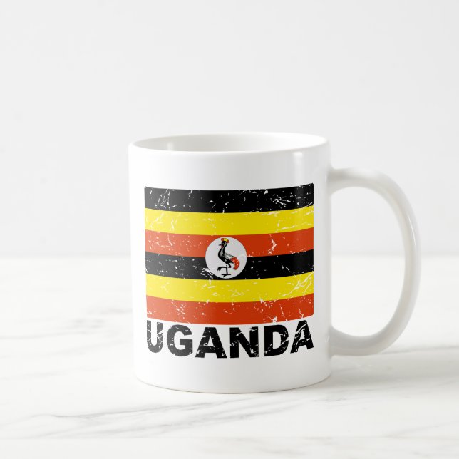 Uganda vintageflagga kaffemugg (Höger)