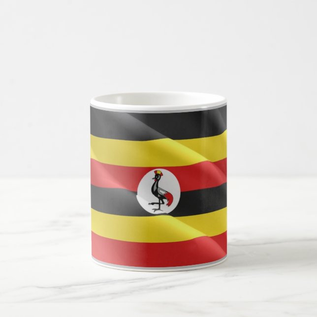 Uganda - Wave Flagga - Kaffemugg (Center)