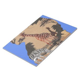 Uganda Wildlife Karta Art Skriv ut Anteckningsblock