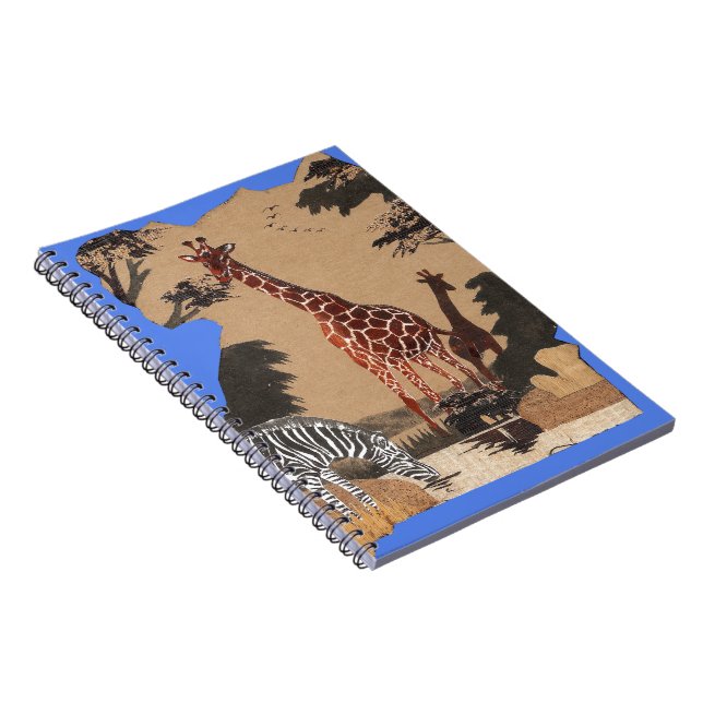 Uganda Wildlife Karta Art Skriv ut Anteckningsbok Med Spiral (Högra Sidan)