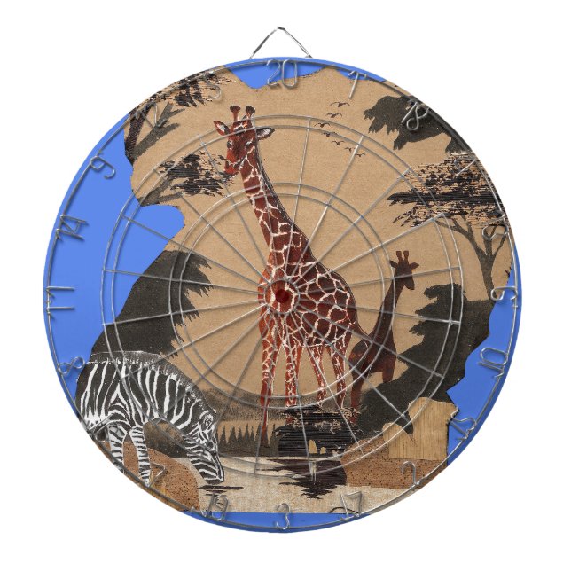Uganda Wildlife Karta Art Skriv ut Darttavla (Framsidan)