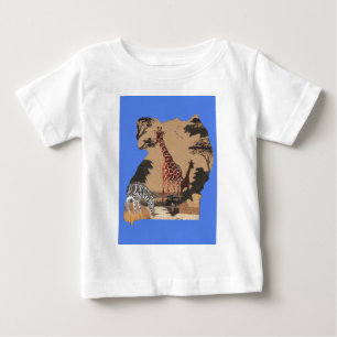 Uganda Wildlife Karta Art Skriv ut T-shirt