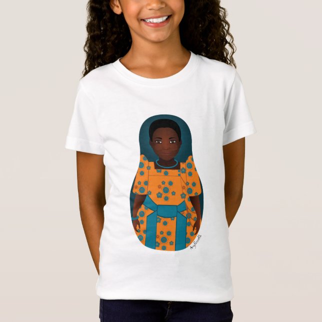 Ugandan Matryoshka Girls' T-Shirt (Framsida)