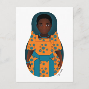 Ugandan Matryoshka Postcard Vykort