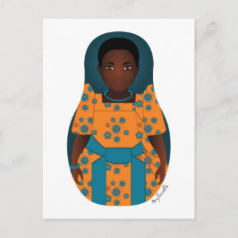 Ugandan Matryoshka Postcard Vykort