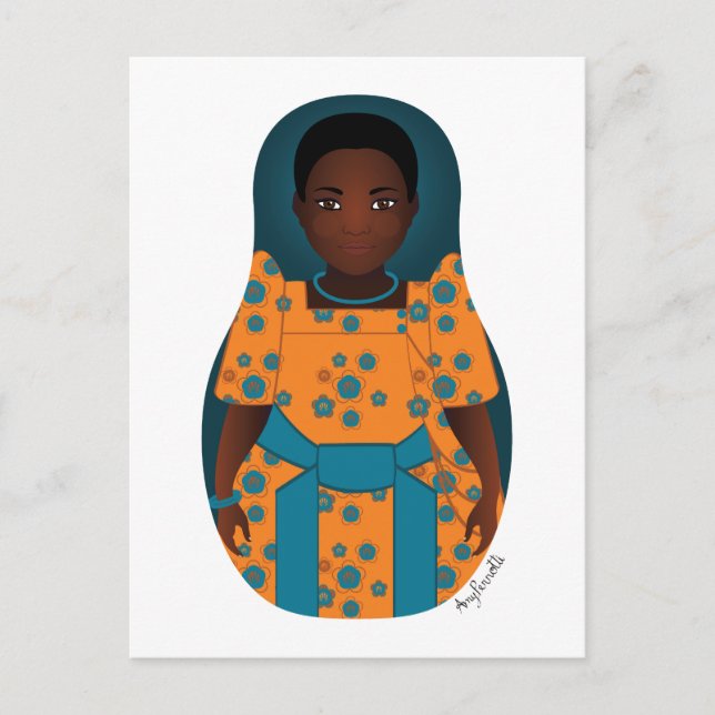 Ugandan Matryoshka Postcard Vykort (Framsida)