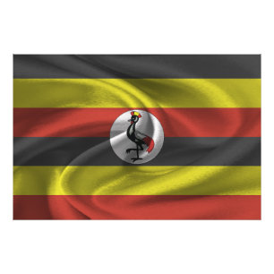 Ugandas flagga fototryck