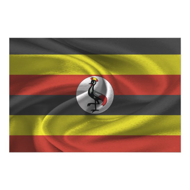 Ugandas flagga fototryck (Framsidan)