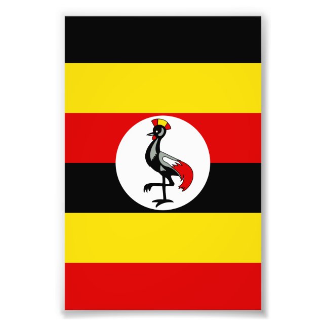 Ugandas flagga fototryck (Framsidan)