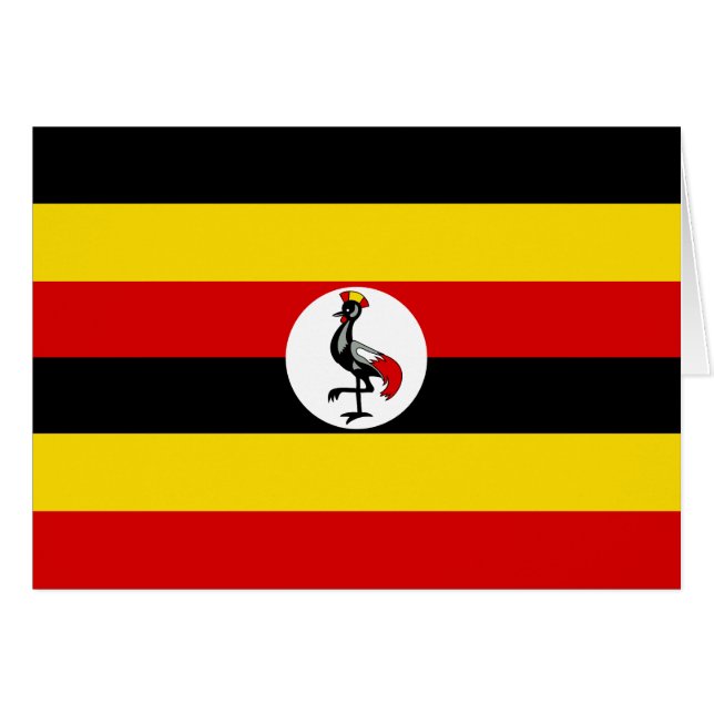 Ugandas flagga hälsningskort (Framsidan Horizontal)