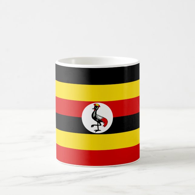 Ugandas flagga kaffemugg (Center)