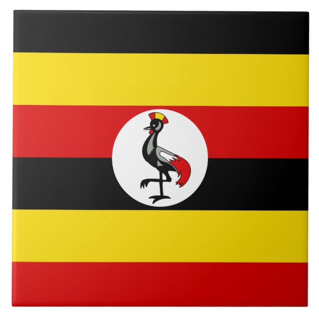 Ugandas flagga kakelplatta (Framsidan)